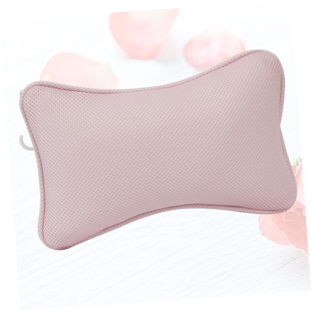 Pink Bathtub Pillow With Suction Cups Ergonomic Neck And Shoulder Support Waterproof Spa Cushion