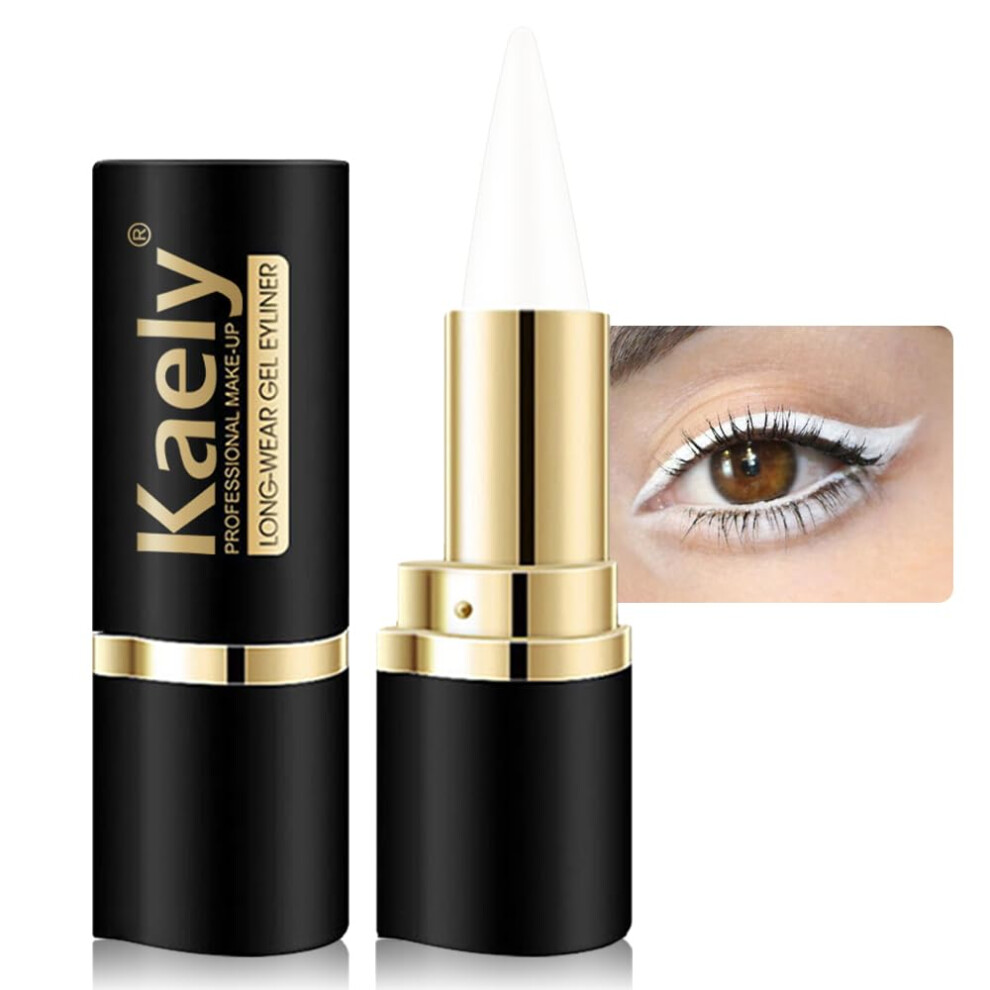 White Waterproof Gel Eyeliner Pencil With Smudgeproof Formula For Eyes Lips Brows 05