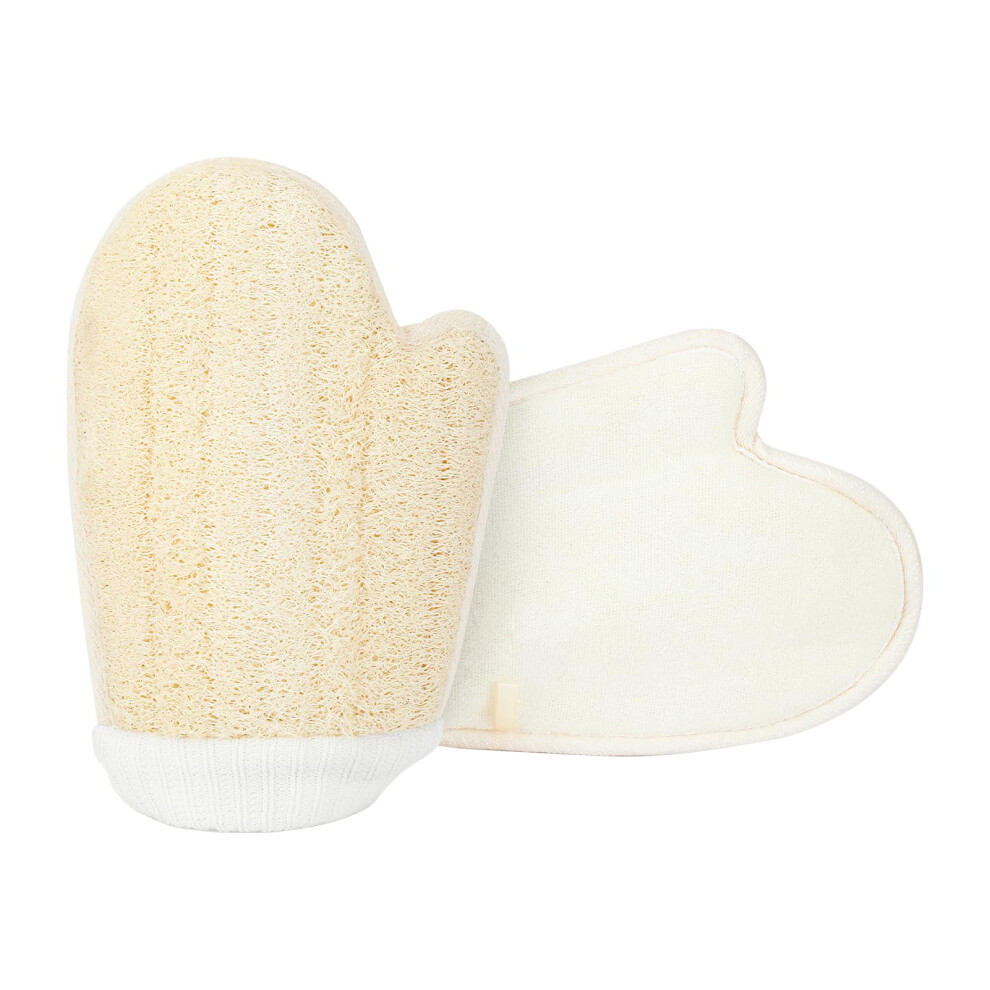 White Loofah Glove Body Scrubber Large Ecofriendly Luffa Sponge For Shower Exfoliation