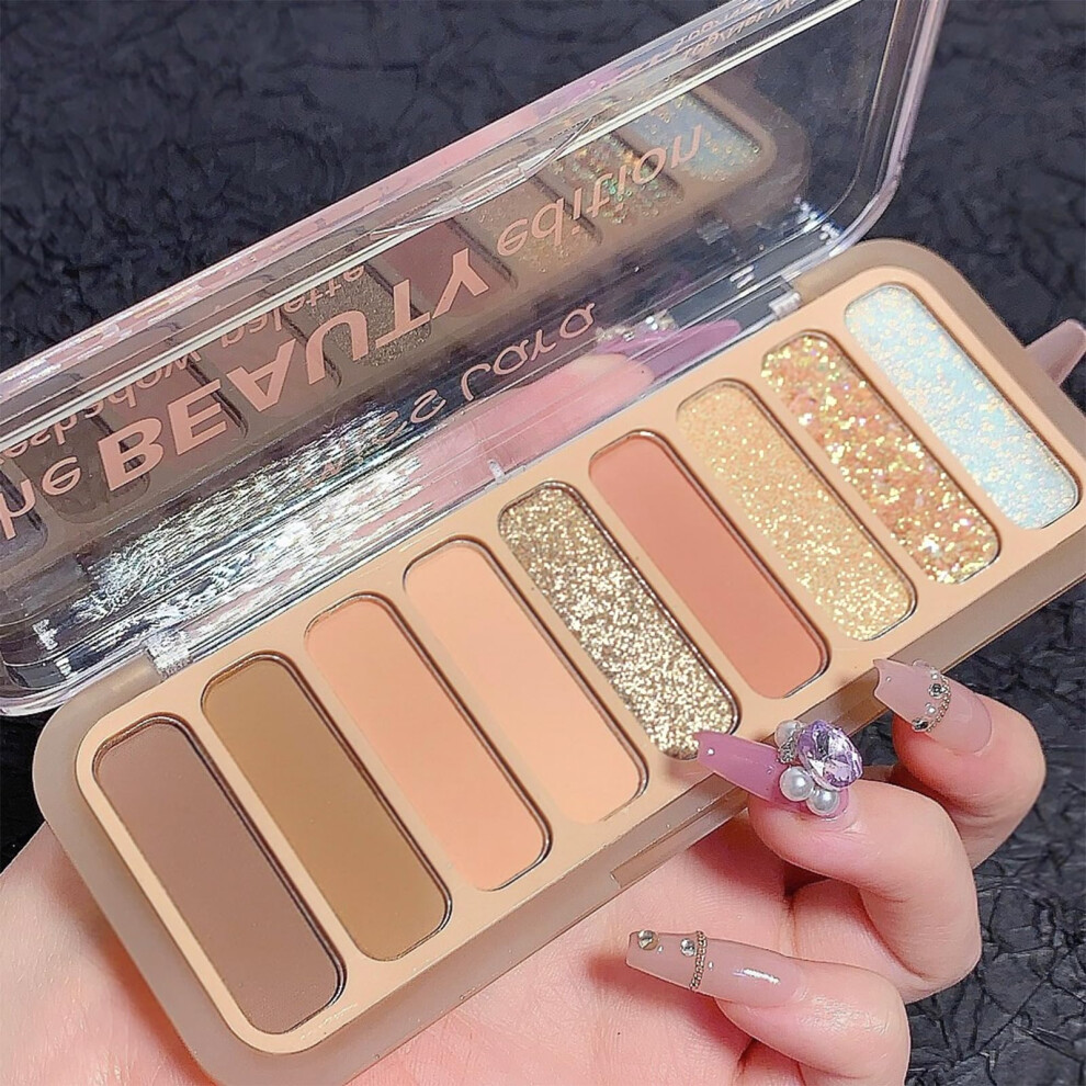 Cream 9 Color Nude Eyeshadow Palette Matte And Shimmer Waterproof Long Lasting Pigmented