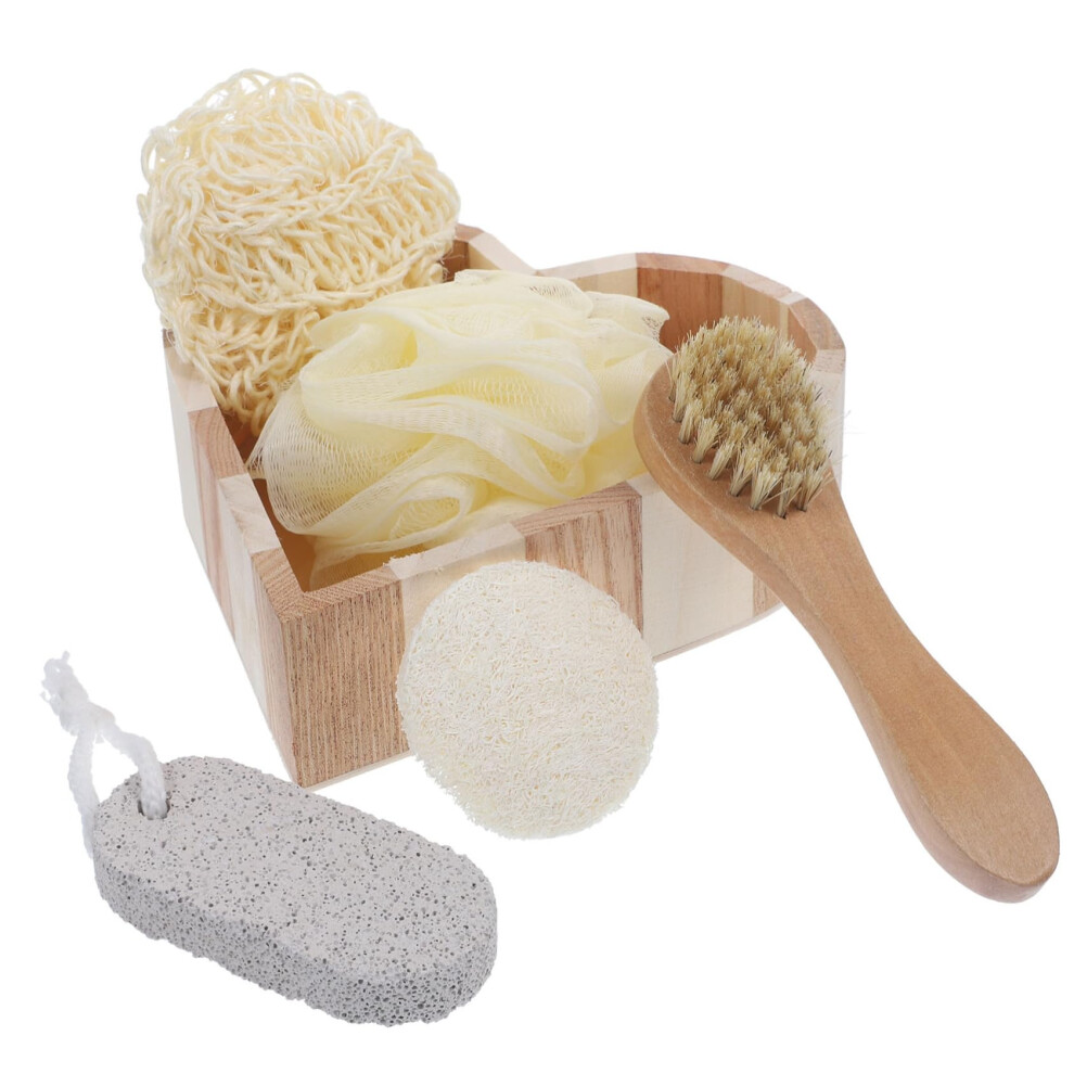 Bath Body Scrubber Set with Loofah Sponge Facial Brush for Deep Body Cleansing and Spa Gift