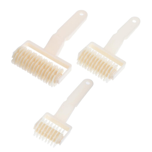 3pcs Lattice Dough Roller for Baking Pizza Pastry Bread with NonStick Design and Ergonomic Handle