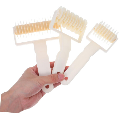 3pcs Lattice Dough Roller for Baking Pizza Pastry Bread with NonStick Design and Ergonomic Handle 2