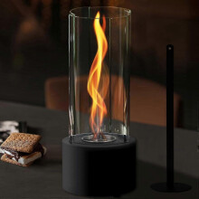 Chimenea de alcohol de primera calidad para interior y exterior, con anillo de llama ajustable, tamaño grande, color negro Tornado