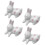 Rabbit Shape Chopstick Rests 4Pcs White Ceramic Chic Design Space Saving for Decor 1