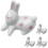 Rabbit Shape Chopstick Rests 4Pcs White Ceramic Chic Design Space Saving for Decor 2