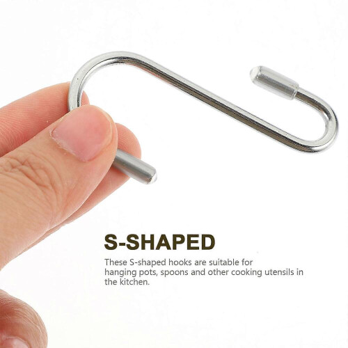 S Shape Hook Iron Heavy Duty Hooks for Hanging 12Pcs Small Silver Ornaments 2