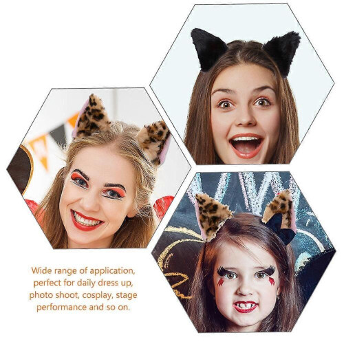 Fermagli per orecchie di animali, orecchie di gatto, comodi accessori per capelli in velluto resistente per donne, 4 pezzi 2