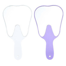 Compacte spiegels in tandvorm, handspiegels voor dames, geschikt voor buiten, 25x13,5 cm, 2 stuks