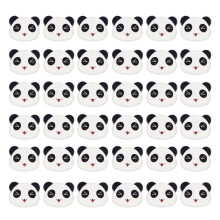 50 schattige houten knoopjes met panda-patroon voor knutselprojecten, naaien, scrapbooking en breien.