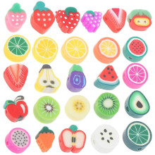 Accesorios de bricolaje Cuentas de frutas Cuentas de arcilla Regalo de cumpleaños Forma redonda Estilo artesanal 1.00X1.00X0.40CM 200 piezas