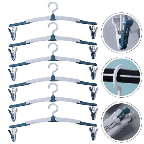 Cabides dobráveis para secar roupa em viagens, cor azul celeste, conjunto com 30 peças. 2