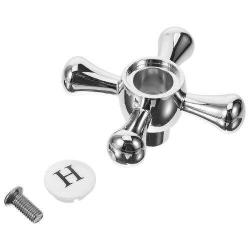 3Pcs Zinc Alloy Water Faucet Handle for Kitchen Silver Easy Installation