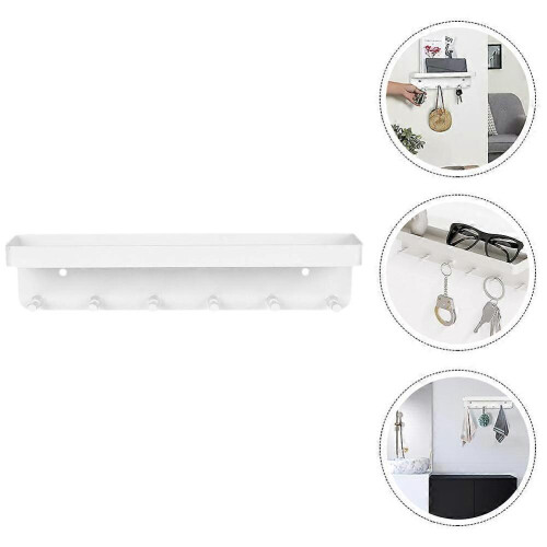 Key Rack Metal Wall Key Holder for Storage with Tray 2Pcs 2