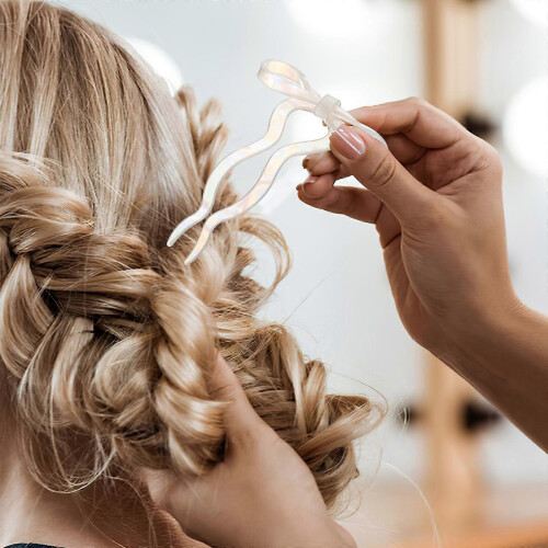 Forcina per capelli con fiocco francese, 4 pezzi, accessori per capelli in acetato 1