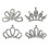 Tiara infantil com 8 peças, strass, pequena coroa, pente e acessório para cabelo. 1