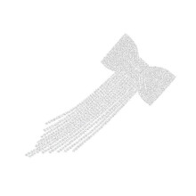 Svadobná sponka do vlasov s mašľou a strapcom na večernú párty a svadbu 15X6CM striebornej farby s funkciou zastrihávania vlasov 1 balenie