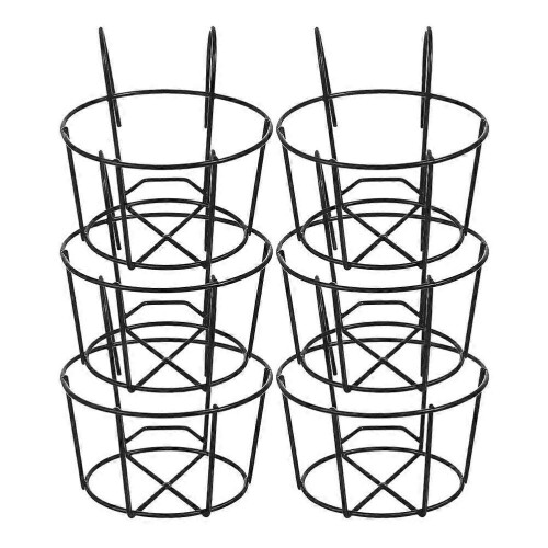 6Pcs Balcony Planter Hanger Iron Brackets for Window Boxes Planters Wall Mountable with Graceful