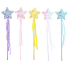 Princess Wands Party Favors Star Shaped Fairy Princess Wand Other Festivals Girls Assorted Color 36X8X8X1.5CM Costume Prop 5Pcs