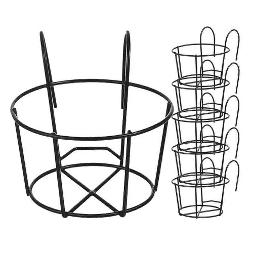 6Pcs Balcony Planter Hanger Iron Brackets for Window Boxes Planters Wall Mountable with Graceful 2