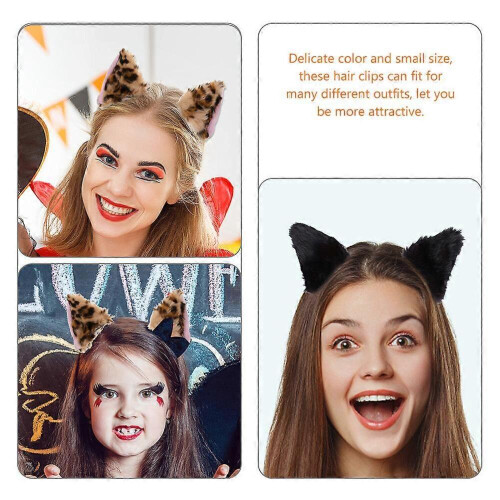 Fermagli per orecchie di animali, orecchie di gatto, comodi accessori per capelli in velluto resistente per donne, 4 pezzi 1