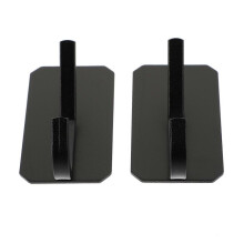Sticky Hooks for Hanging 2Pcs Adhesive Hooks for Home Kitchen Bathroom Black Aluminum Alloy Non-Damaging Wall Adhesion