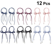 Elásticos de cabelo com laço para rabo de cavalo, 24 unidades, cores sortidas.