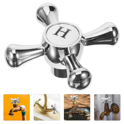 3Pcs Zinc Alloy Water Faucet Handle for Kitchen Silver Easy Installation 2
