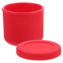 Conjunto de 1 recipiente de silicone redondo para alimentos, próprio para micro-ondas. Ideal para uso doméstico.