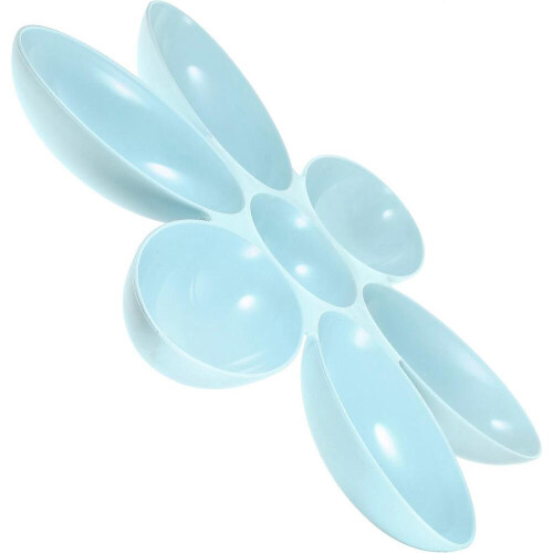Comedouro para cães em formato de pétala, de plástico, para uso interno, azul. 2