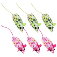 Brinquedos de ratinhos de desenho animado para estimular gatinhos com catnip, 6 peças verdes.