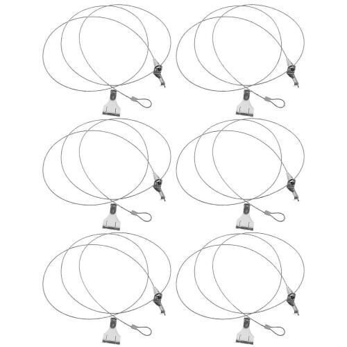 6 Sets Adjustable Picture Hanging Wire System with Hooks for Various Wall Materials Silver 1