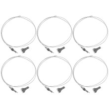 6 Sets Adjustable Picture Hanging Wire System with Hooks for Various Wall Materials Silver