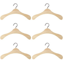 Poppenhuisaccessoires, houten kledinghanger voor BJD-poppen, 12 x 2 cm, bamboe kledinghanger, 10 stuks
