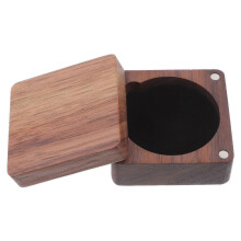 Espositore per monete in legno di noce, protezione per collezionisti, design elegante, scatola rettangolare per badge, 1,9 1,9 0,8 pollici, 1 set