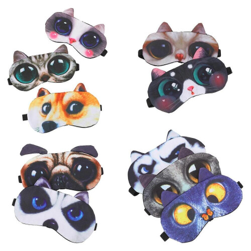 Portable Eye Mask Sleeping Eye Cover Assorted Color Comfortable Shape 10Set 1