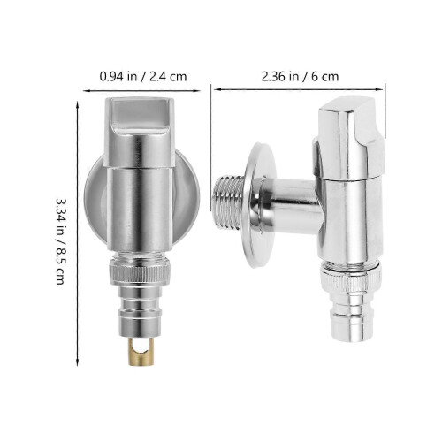 Water Shut Off Valve Turn Angle Valve 5Pcs Laundry Faucet Silver 1