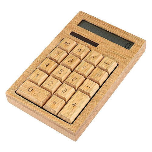 Calculators Desktop Retro 18 Key Calculator Made Portable Solar Powered Calculation Tool Rectangular Shape Light Brown 9 5 15cm 1Set