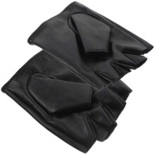 Outdoor-Sporthandschuhe, Halbfingerhandschuhe für Kinder, 2 Paar Reithandschuhe, Schwarz