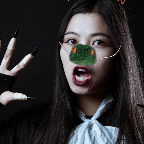 Ζώο με μύτη βατράχου Cosplay Prop για διακόσμηση αποκριάτικης στολής 2 τεμάχια πράσινο 2