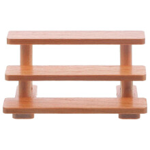 Displayplank voor miniaturen, mini houten plankje, meubeldisplay voor binnen, beige, 6,60 x 4,70 x 3,00 cm, 1 stuk