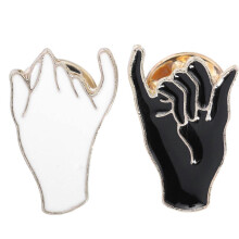 Spilla per ragazze, spilla abbinata, elegante accessorio per abbigliamento, simbolo di promessa in lega nera, decorativo, 2 pezzi