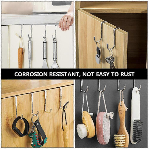 Home Storage Hook Multi-Functional Hooks for Home Use 4Pcs Stainless Steel Silver 2
