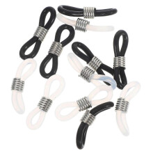 12 anillos de goma antideslizantes para cadena de gafas (blancos y negros), accesorios para sujetar gafas de sol y gafas con agarre duradero.