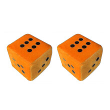 (Orange) Little Dice Plush Car Pendant Hanging Interior Accessories Car Goods 4 Cm