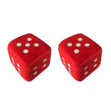 (Red) Little Dice Plush Car Pendant Hanging Interior Accessories Car Goods 4 Cm