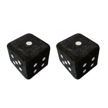(Black) Little Dice Plush Car Pendant Hanging Interior Accessories Car Goods 4 Cm