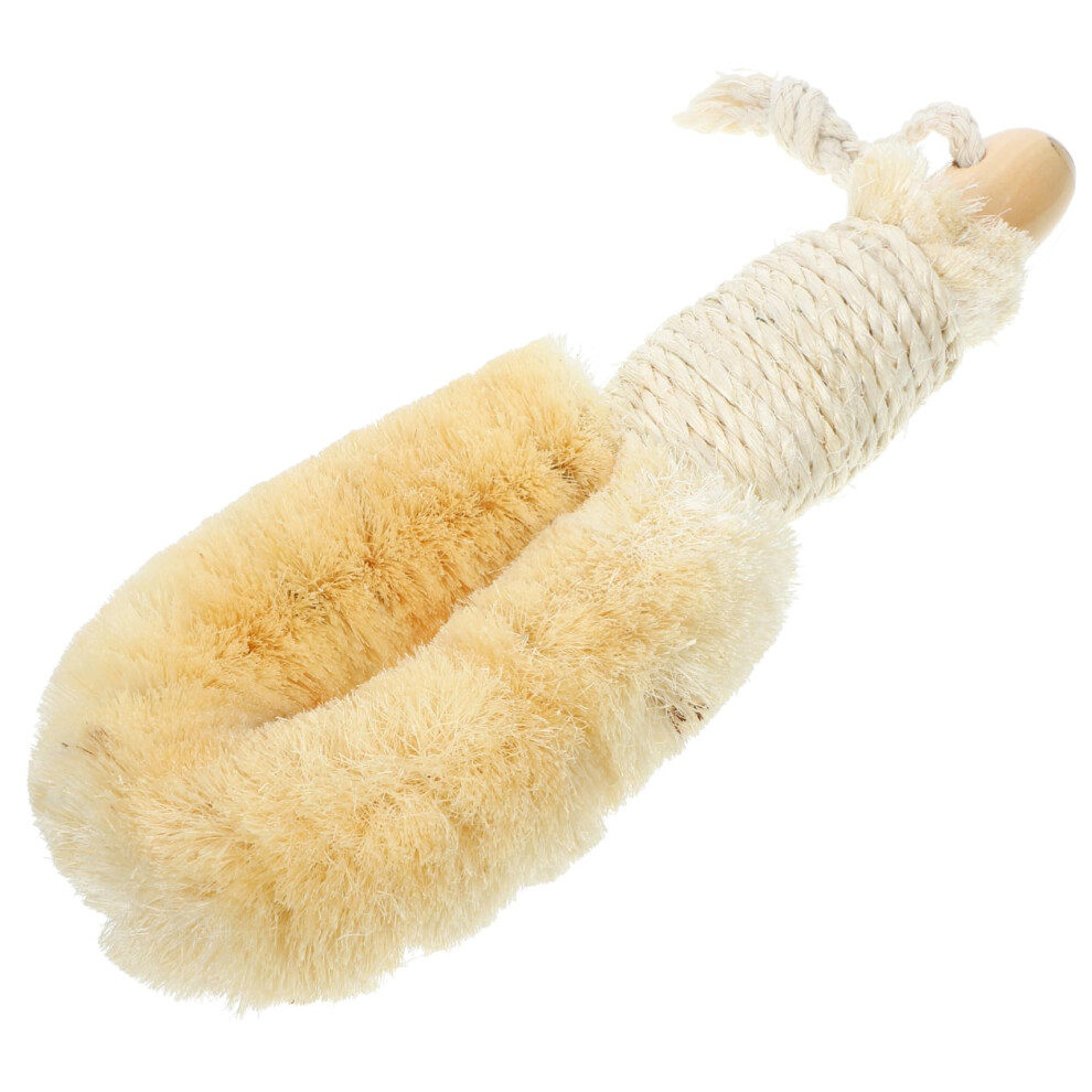 Natural Jute Body Brush with Long Handle for Gentle Exfoliating and Full Body Cleansing