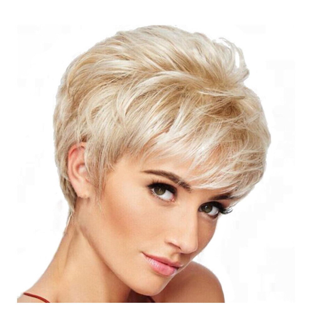 Unisex Short Pixie Cut Wig With Bangs, Heat Resistant Synthetic Bob Wig For Women, Natural Look