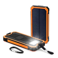 20000mAh Solar Power Bank Portable Camping Charger With Dual USB Ports And LED Light For Travel And Outdoor Use